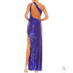 Mac Duggal Violet 2 Sequined One Shoulder Asymmetric Hem Maxi Gown NWT Purple